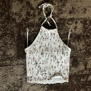 Garage flower halter tank top